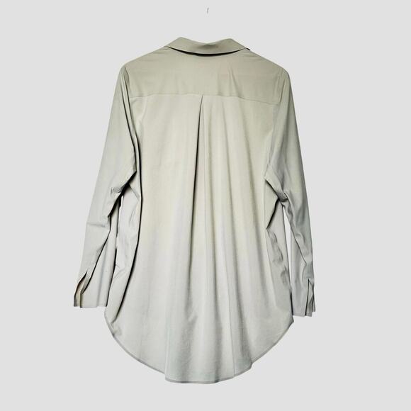 Athleta Urbanite Beige Long Sleeve Button Down Stretch Breathable Womens L - Picture 5 of 11